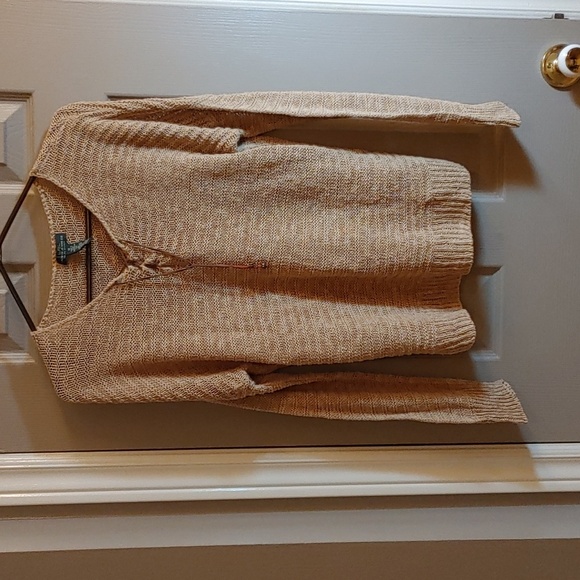 LAUREN JEANS CO. KNIT LINEN BLEND RETRO SWEATER SIZE MEDIUM - Picture 3 of 7